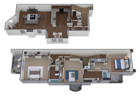 T2 Floor Plan at The Villas at Ellis Manor, Fresno